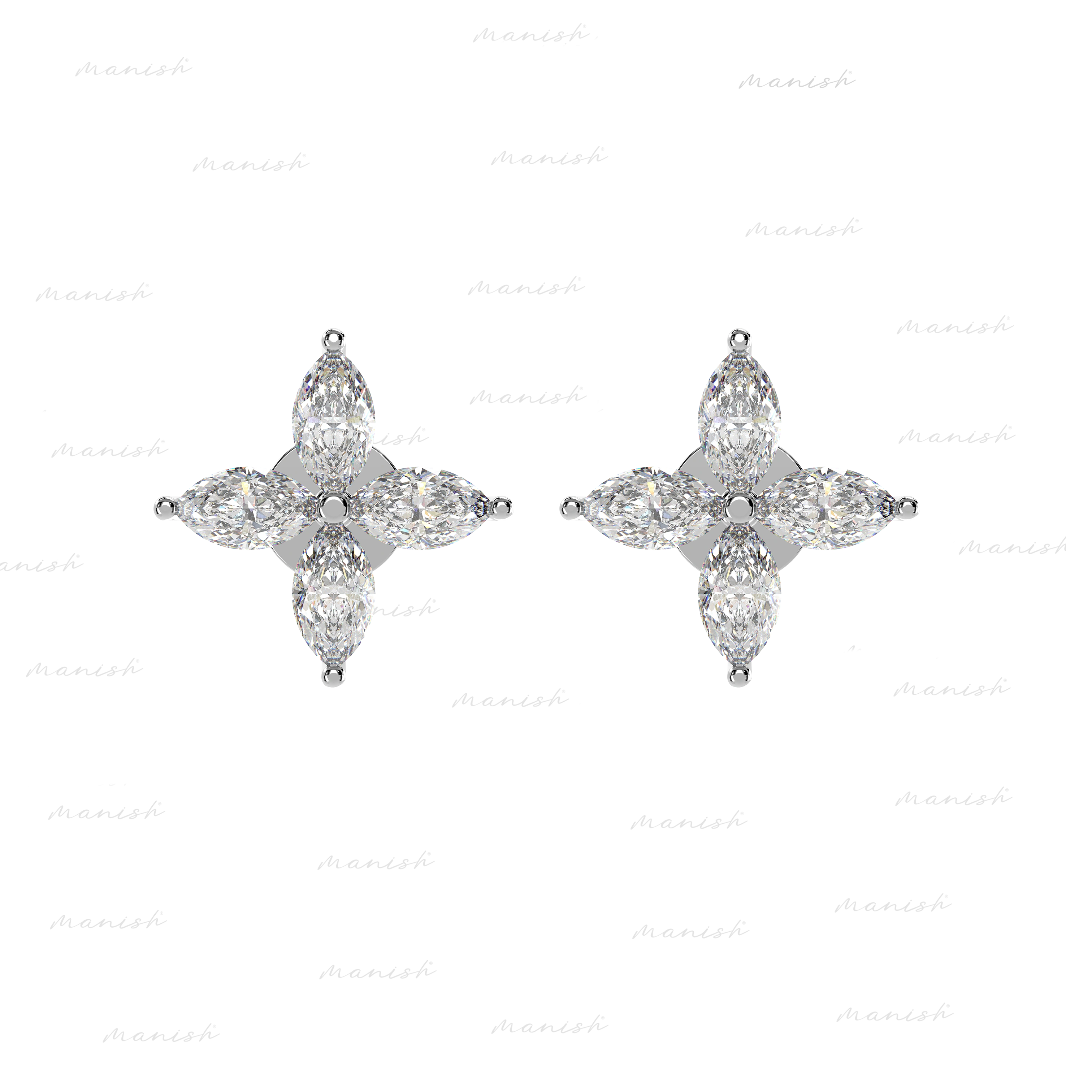 Marquise Flower Earrings